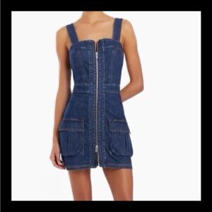 NEW AMANDA UPRICHARD Gage dress in denim size Medium